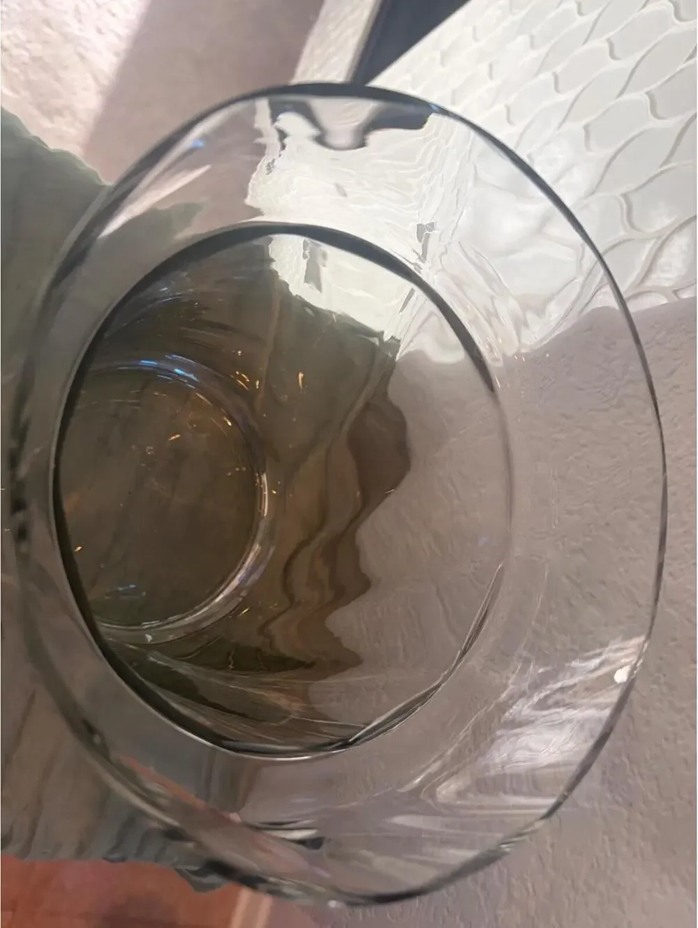 vintage Clear swirl Glass ice bucket wine Champagne cooler wih removable collar